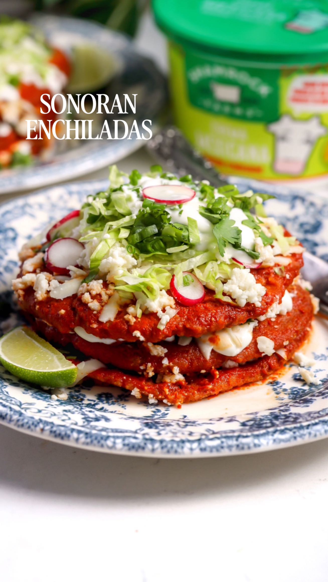 Instagram post by @foodmymuse for Shamrock Farms. Caption reads: Sonoran Enchiladas, one of my favorite Mexican....