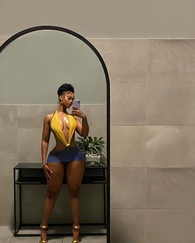 Instagram post by @iamjazmann for Jurllyshe. Caption reads: ⭐️⭐️⭐️⭐️⭐️

dress: @jurllyshe.