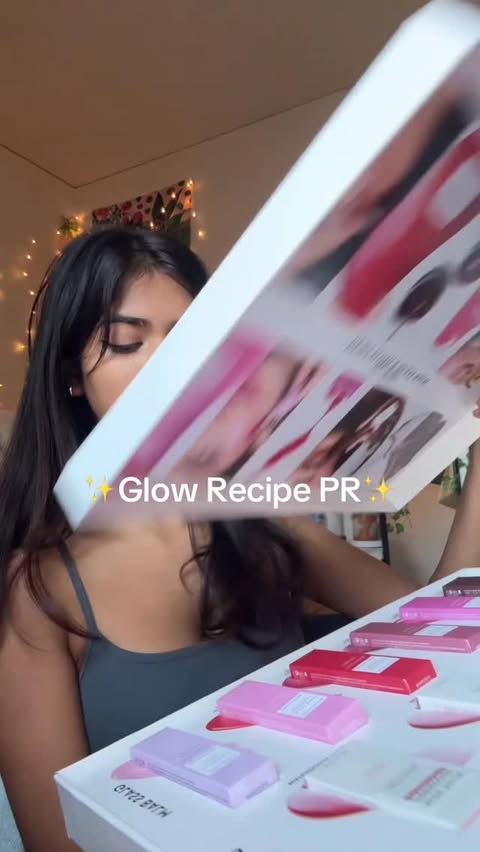 Instagram post by @maya.menon._ for Glow Recipe. Caption reads: Literally in love with their tinted serums and....