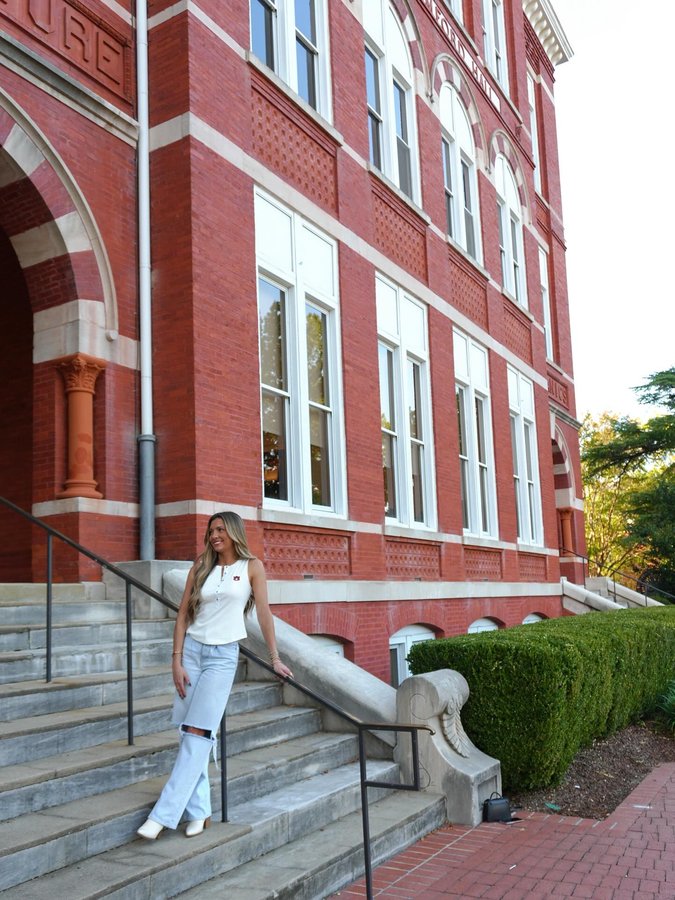 Instagram post by @landyn.schulze for Flag & Anthem. Caption reads: Partnering with @flagandanthemco with their new....