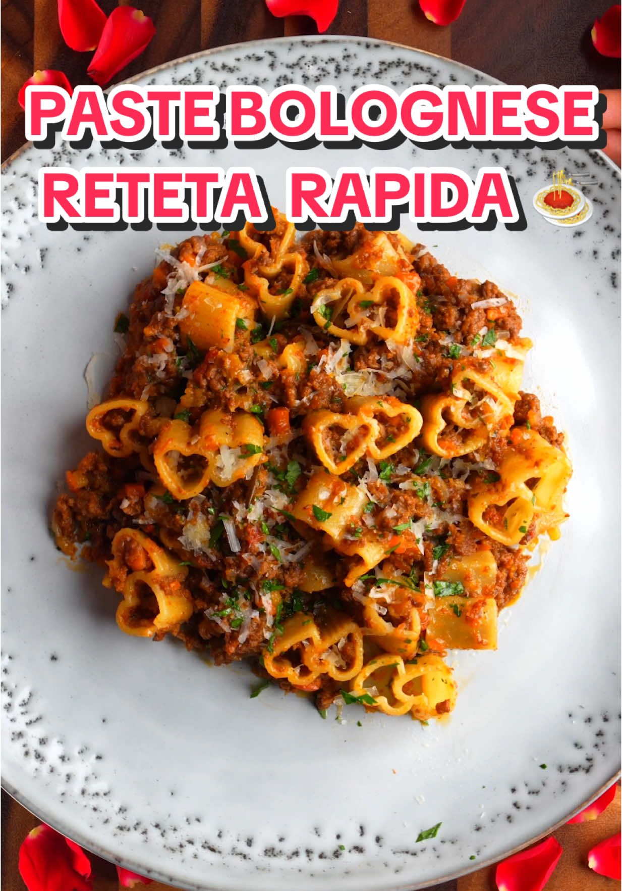 TikTok post by @nicolas.aesthetics for Barilla. Caption reads: Reteta de paste bolognese de Ziua Îndrăgostiților!....