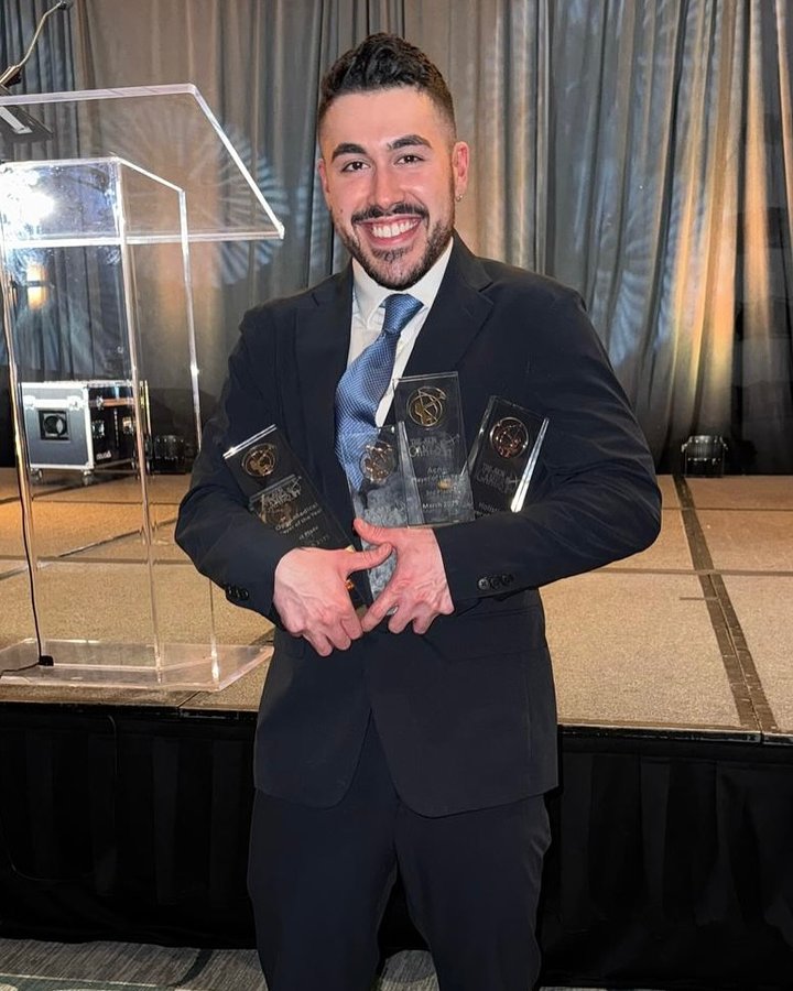 Instagram post by @michaelrazzanoskin for Face Reality. Caption reads: What a crazy evening! 🥵 I finished FIRST PLACE in....