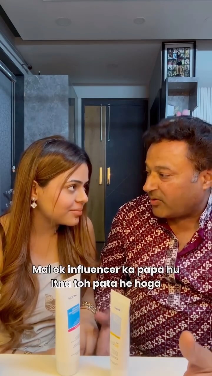 Instagram post by @simran.sehgalll for Reequil. Caption reads: This Diwali, even Papa said YES to skincare -....