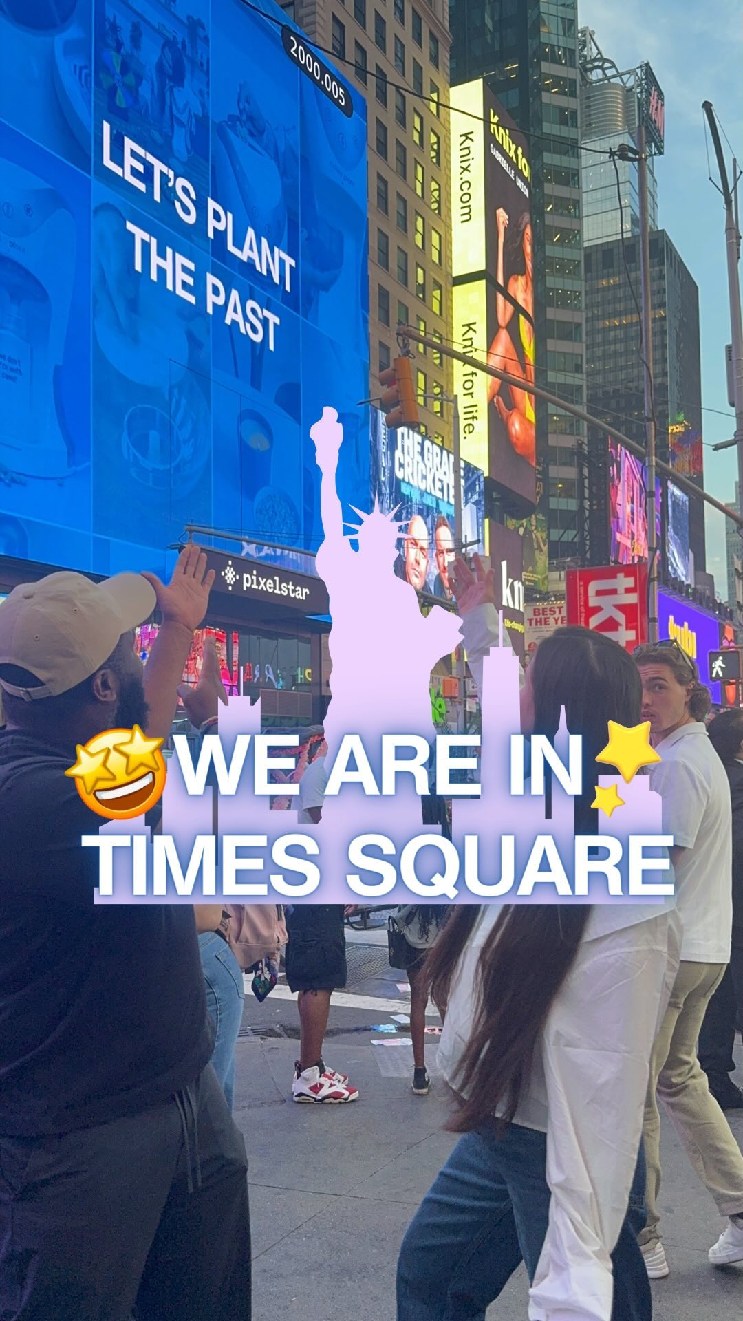 Instagram post by @nadina.grigoras for Milky Plant. Caption reads: *pinch us moment*

Milky Plant is on Times Square....