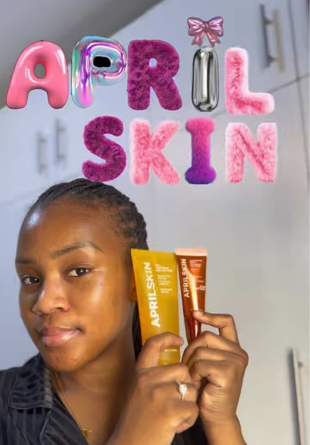 TikTok post by @asandaamazulu_ for APRILSKIN. Caption reads: How to get rid of pigmentation and dark spots....