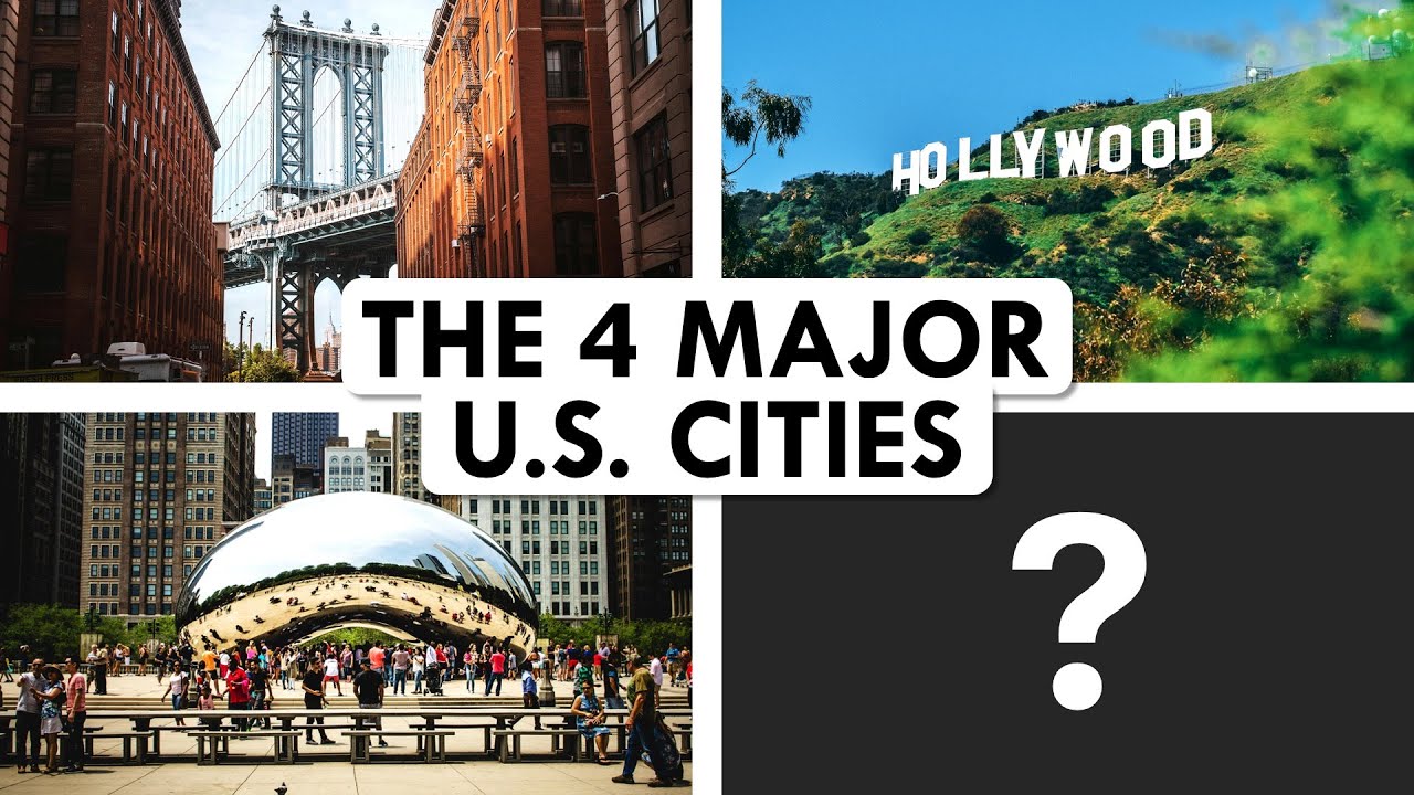 YouTube post by @CityNerd for Flickr. Caption reads: Can We Agree On the 4 Major U.S. Cities?.