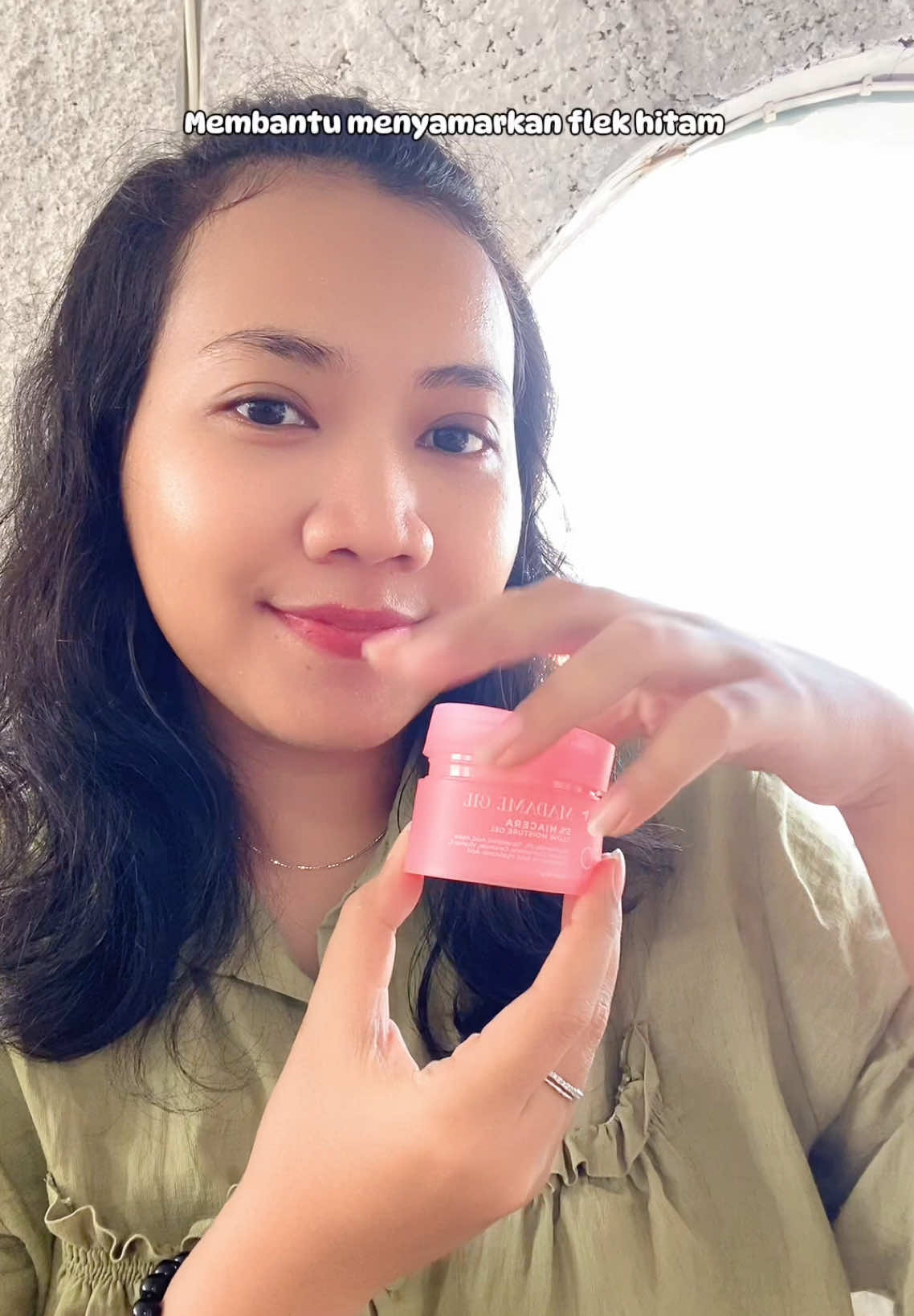 TikTok post by @kkfriskaa for Madame Gie Cosmetics. Caption reads: New launch @Madame Gie Cosmetics #madamegie.