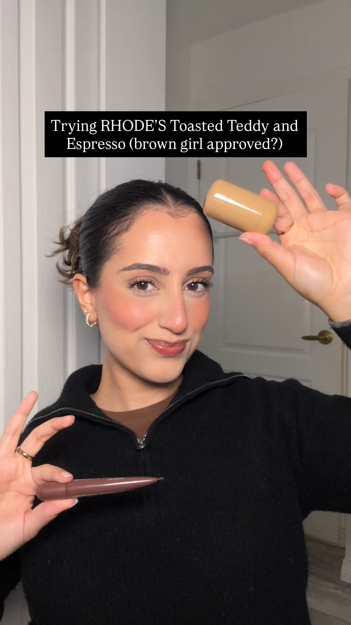 Instagram post by @itsgurnaz for Rhode Skin. Caption reads: Okay the hype was worth it 🤌🏽 

I’m usually a....