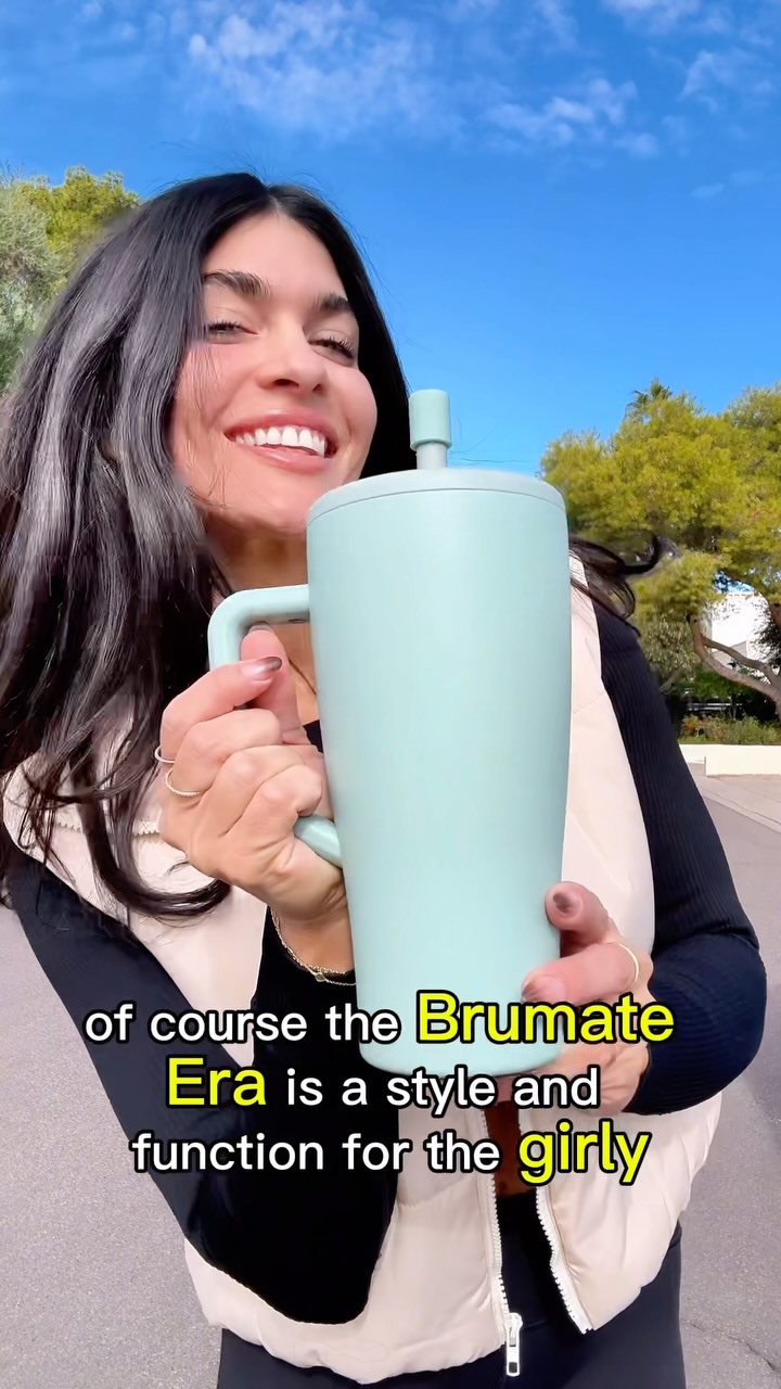 Instagram post by @miss_rizzo for Brumate. Caption reads: Busy gal era, no time for spills @brumate....