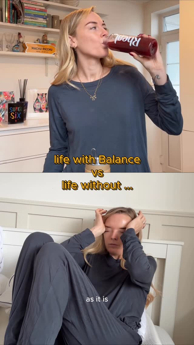 Instagram post by @georgieeswallow for Rheal Superfoods. Caption reads: Finding BALANCE!

AD|  I’ve been trying to take my....