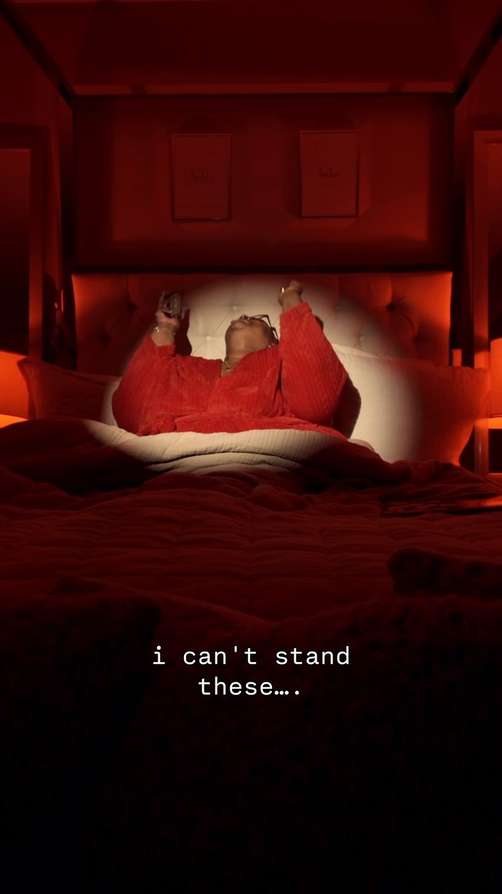 Instagram post by @thebrenajean for Big Fig Mattress. Caption reads: I have no hope in any romantic pursuits but I’m in....