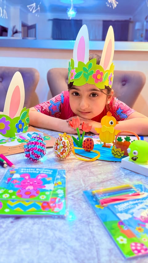 Instagram post by @khadija_world_19 for Baker Ross. Caption reads: [...] these adorable Easter goodies from....