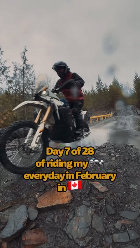 Instagram post by @advmotomag for Flying Eyes Optics. Caption reads: Day 7 of 28 of riding my 🏍️ every day in February....