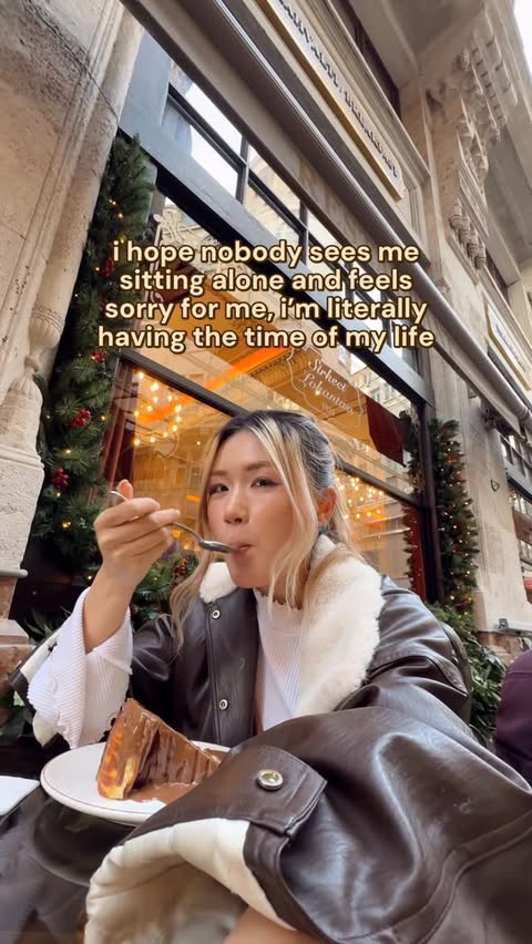 Instagram post by @aurevoirdarling for AirAsia MOVE. Caption reads: just me, my san sebastián cheesecake + and a front....