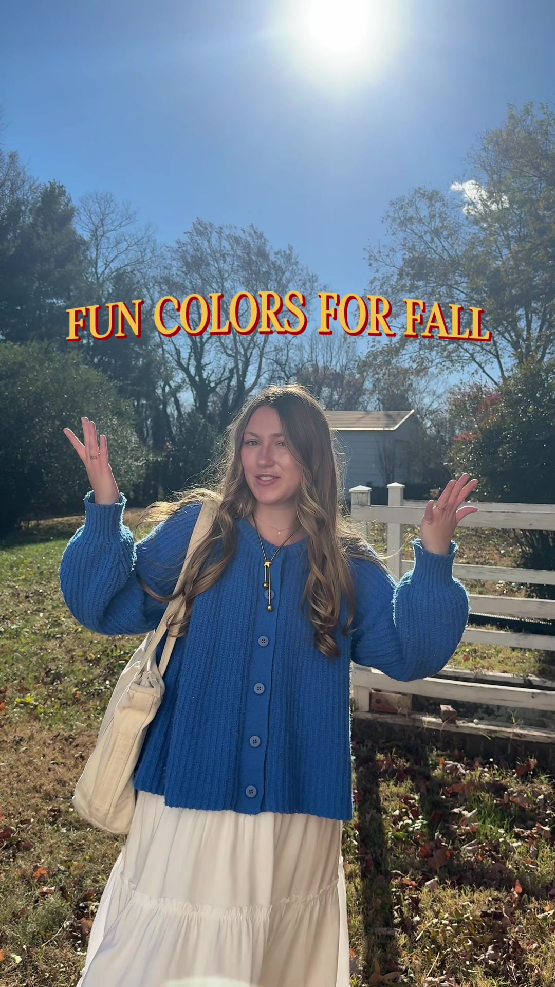 TikTok post by @alainagracew for Bracha. Caption reads: PART 3 | FUN COLORS FOR FALL 🍂🦋💙 I got to talk....