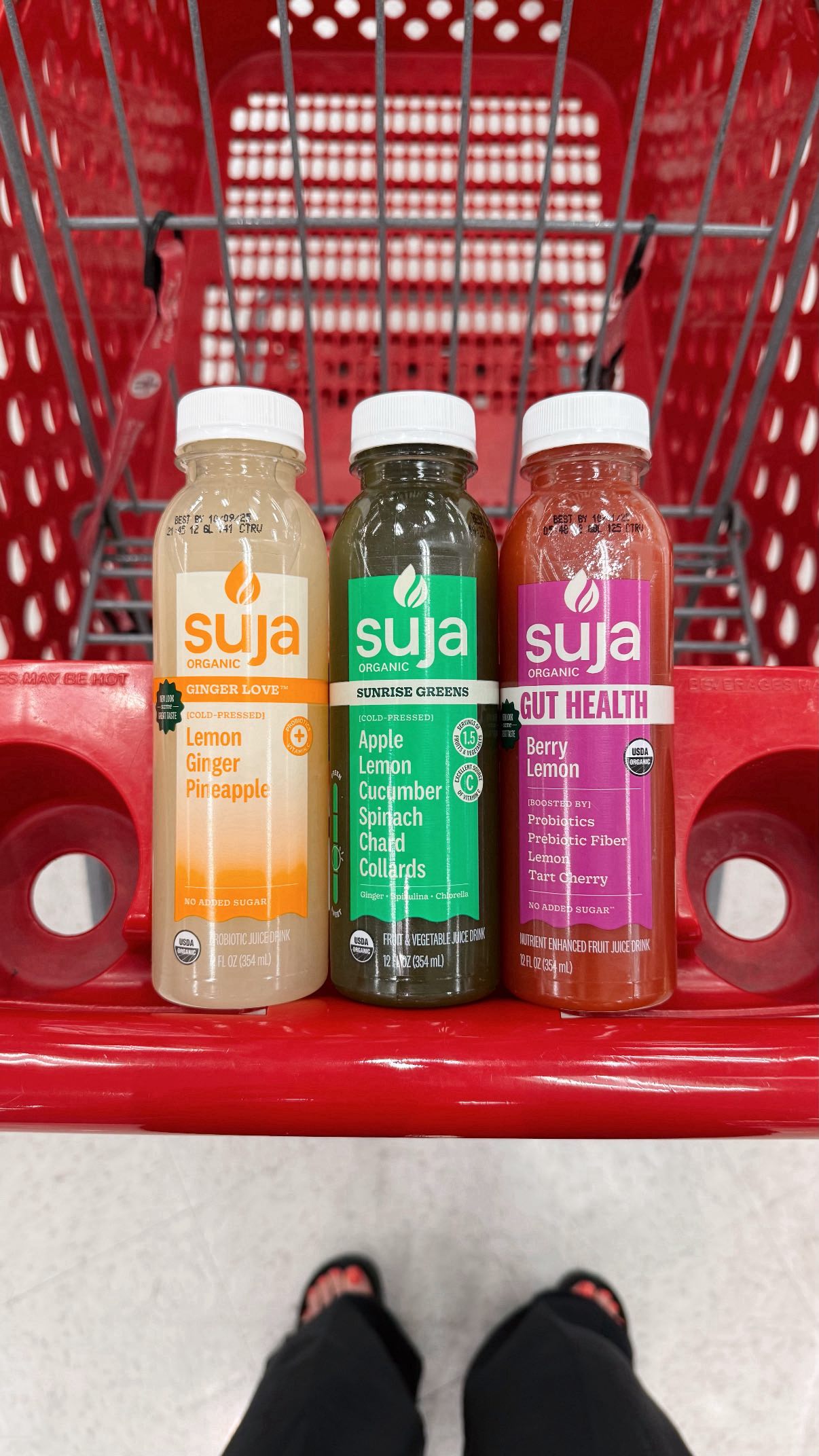 Instagram post by @targettrendsetter for Suja Organic. Caption reads: NEW AT 🎯 - kickstart your mornings with new....