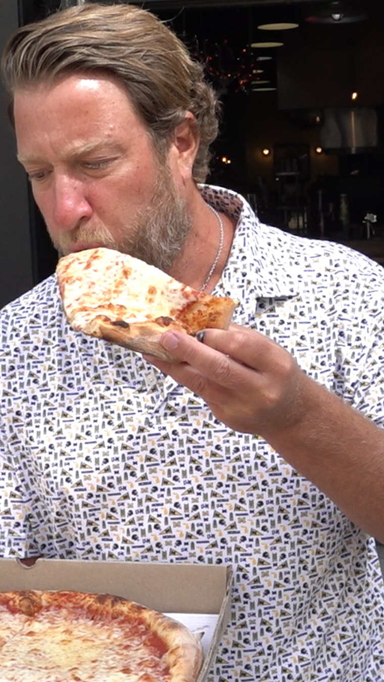 Instagram post by @stoolpresidente for RHOBACK. Caption reads: [...] Pizzeria (Columbus, OH) presented by....