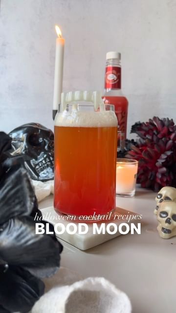 Instagram post by @bitsbitesblog for Master of Mixes. Caption reads: BLOOD MOON ft. @masterofmixes #ad 🍻🩸

The....