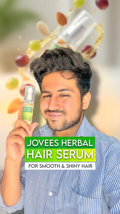 Instagram post by @creator.yogendra for Jovees Herbal. Caption reads: Using Jovees Herbal Hair Serum and my hair finally....