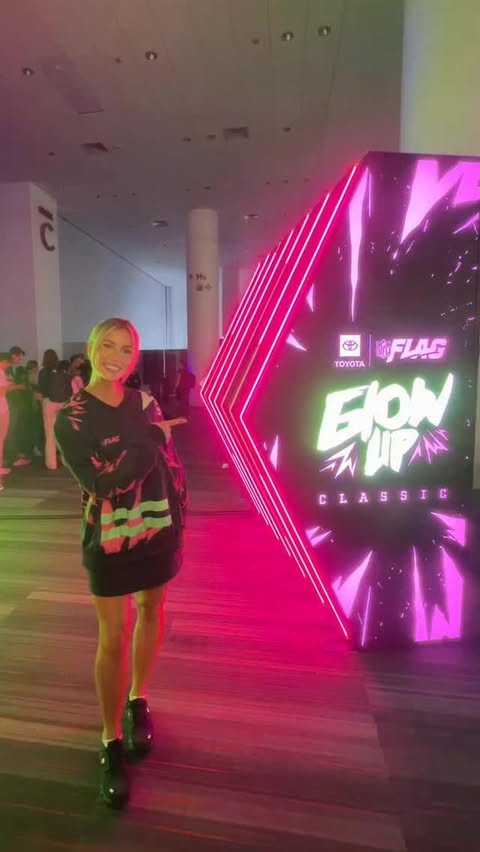 Instagram post by @katiefeeneyy for Toyota. Caption reads: [...] the future of girls in flag with @teamtoyota....