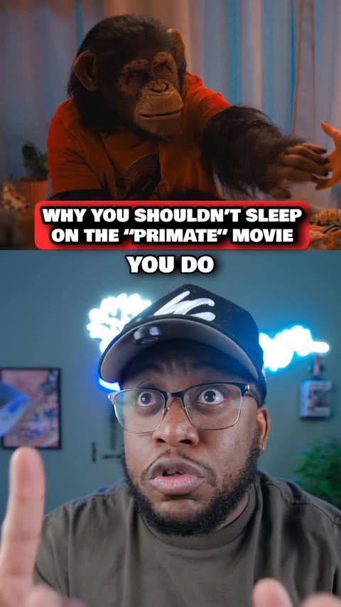 Instagram post by @yaseenthatguy for Paramount Pictures. Caption reads: Whatever you do do not trust this Primate. Thank....