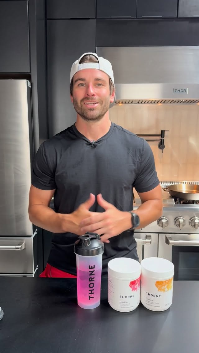 Instagram post by @themovementjourney for Thorne. Caption reads: Creatine that actually tastes good 👀

It’s not....