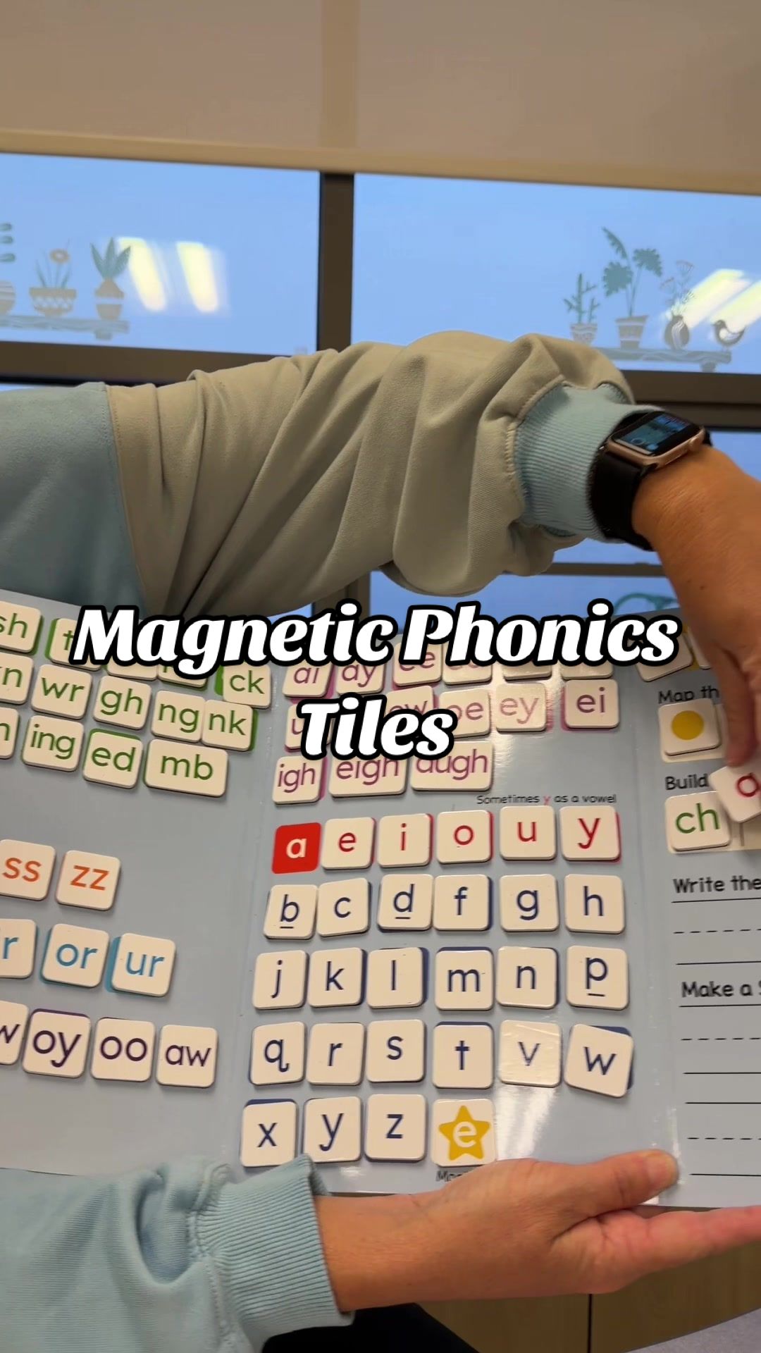 TikTok post by @julie_trimble for JoyCat. Caption reads: Magnetic Phonics Tiles by @Joycat Toys prevent....