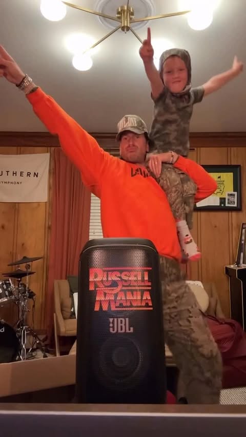 Instagram post by @russelldickerson for JBL. Caption reads: Only one way to celebrate when that custom....