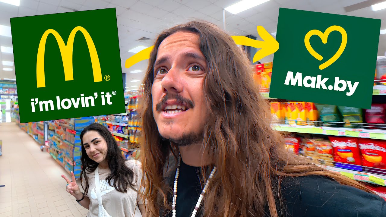 YouTube post by @safariumano for Cambly. Caption reads: supermercati dopo le SANZIONI e McDonald's....