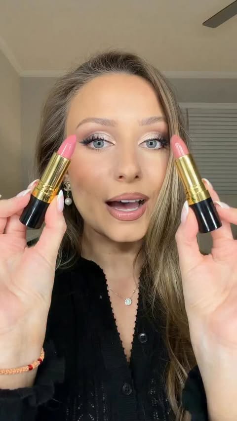 Instagram post by @ivistefanova for Revlon. Caption reads: I’m back with another affordable lip combo from....