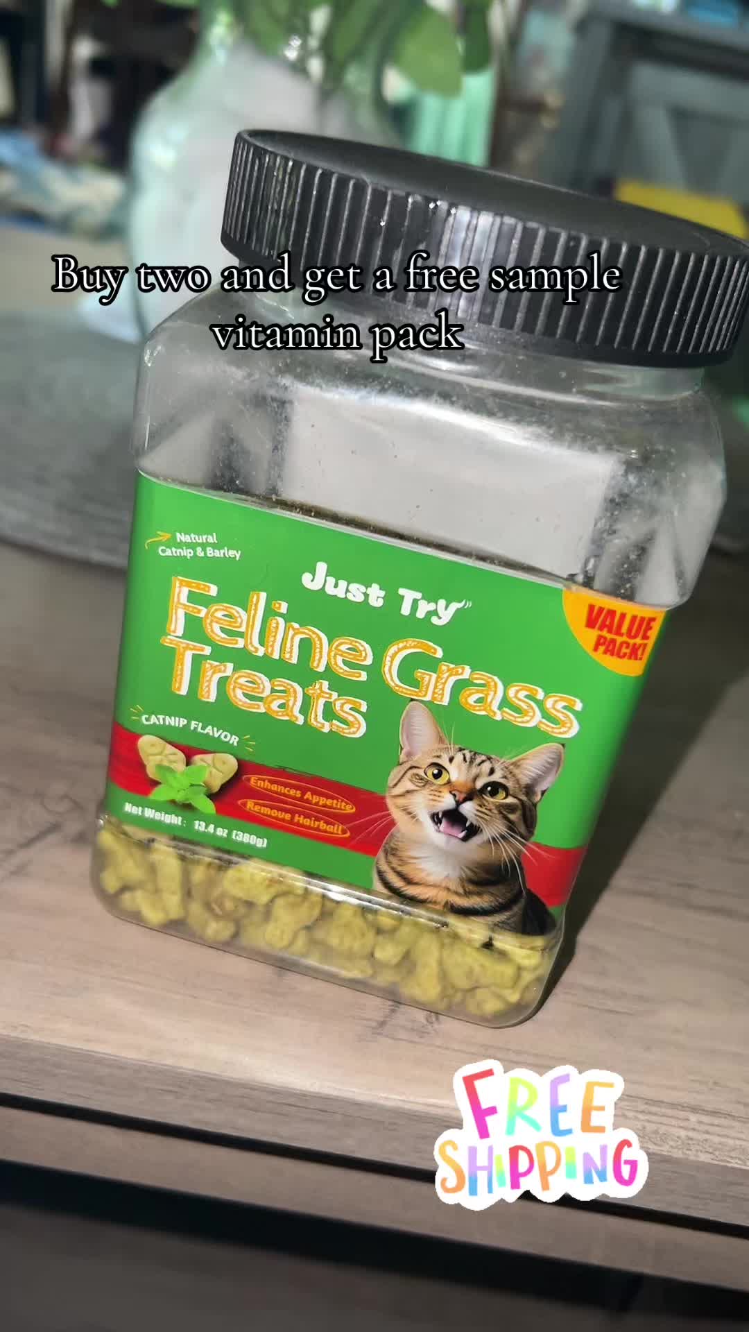 TikTok post by @natbutt04 for Just Try Pet US. Caption reads: [...] #summervibes #catsoftiktok @Just Try Pet US.