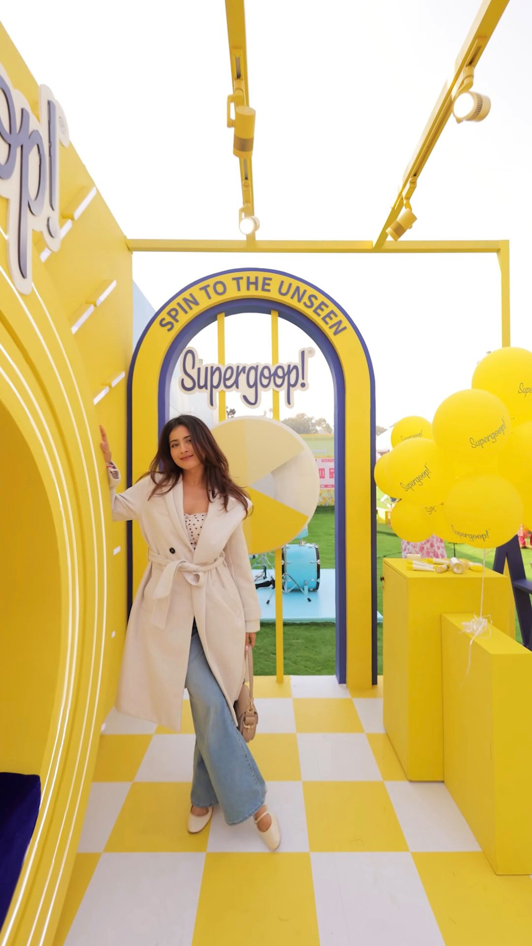 Instagram post by @yashaswineethepooh for Supergoop. Caption reads: Found my kind of glow at Nykaaland - SPF-powered,....