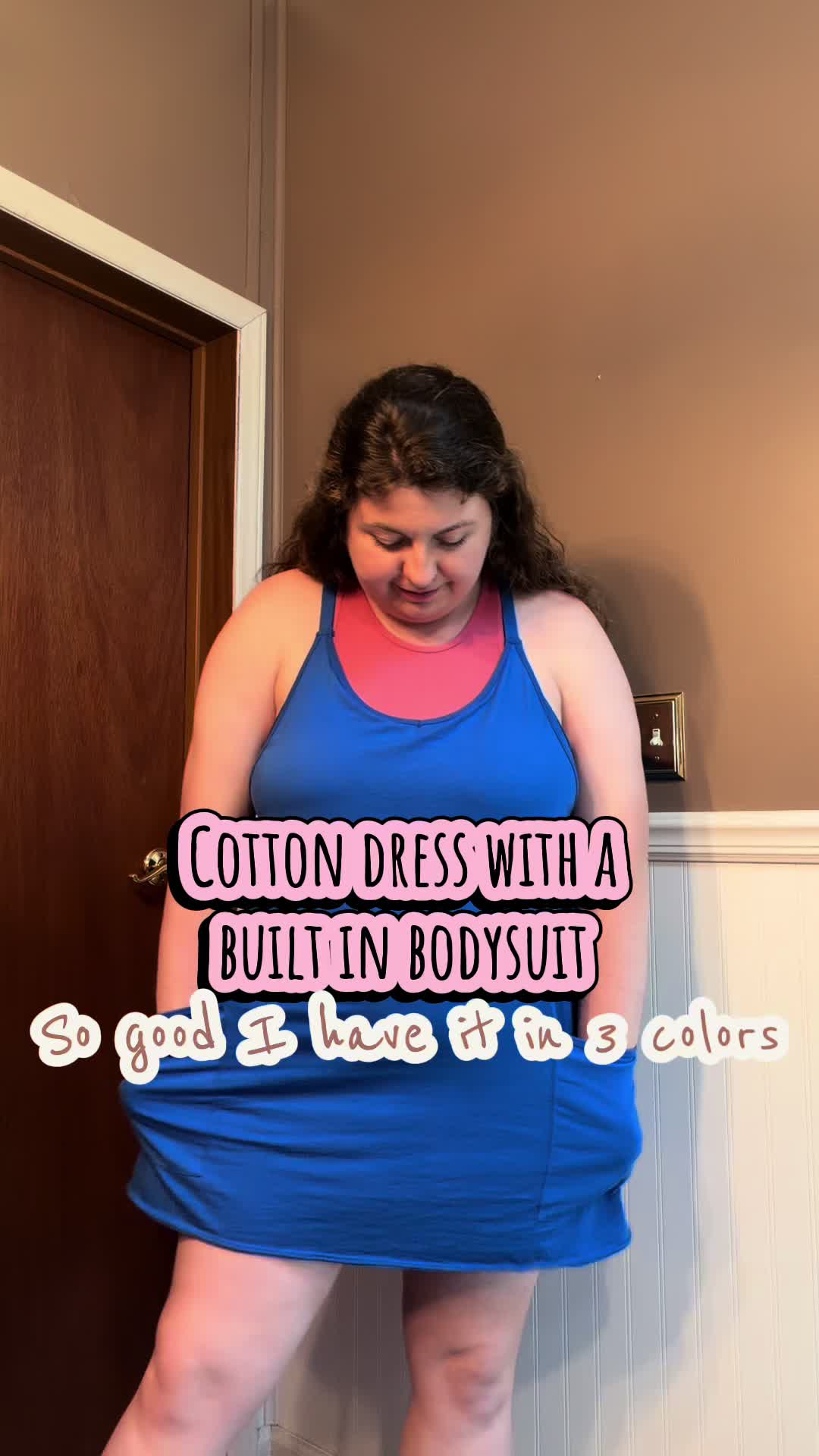 TikTok post by @katerrr18 for OmmigO. Caption reads: Do you need an easy throw on and go dress? You....