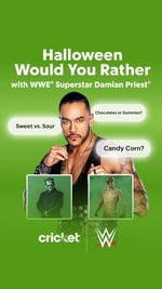 Instagram post by @archerofinfamy for CricketWireless. Caption reads: Now who's gonna dress up as Damian for Halloween?....