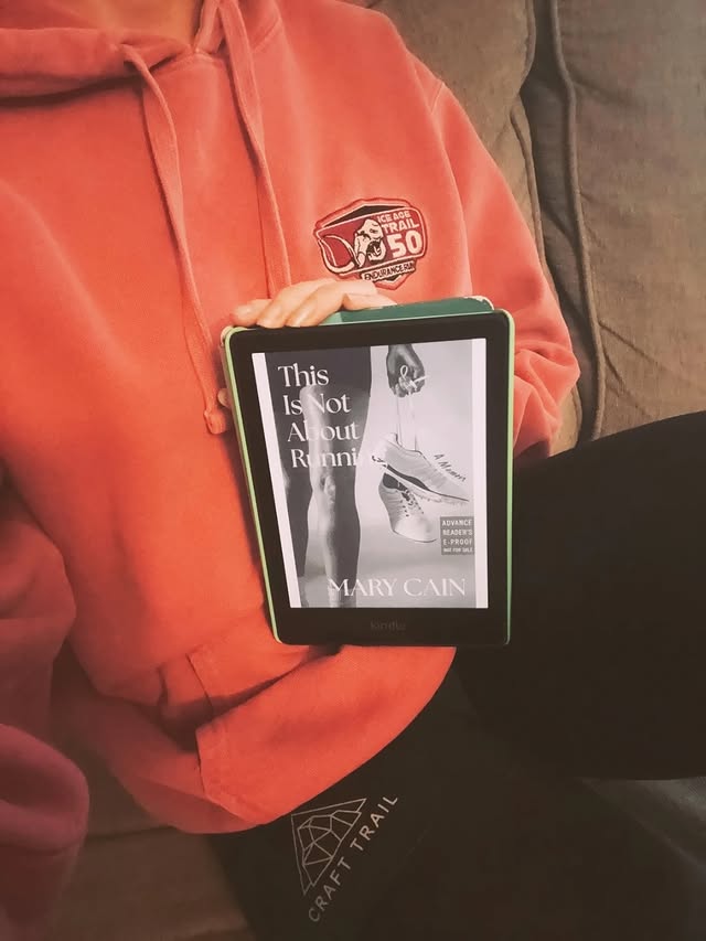 Instagram post by @tifers.reads for Mariner Books. Caption reads: 𝗧𝗵𝗶𝘀 𝗶𝘀 𝗡𝗼𝘁 𝗔𝗯𝗼𝘂𝘁 𝗥𝘂𝗻𝗻𝗶𝗻𝗴....