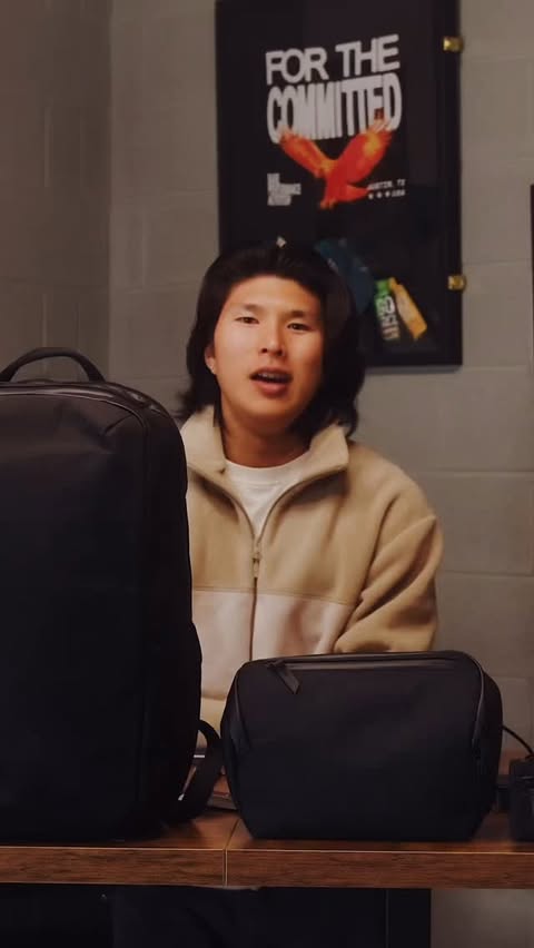 Instagram post by @bybrennen for ALPAKA. Caption reads: My everyday bag setup

The Elements Backpack,....