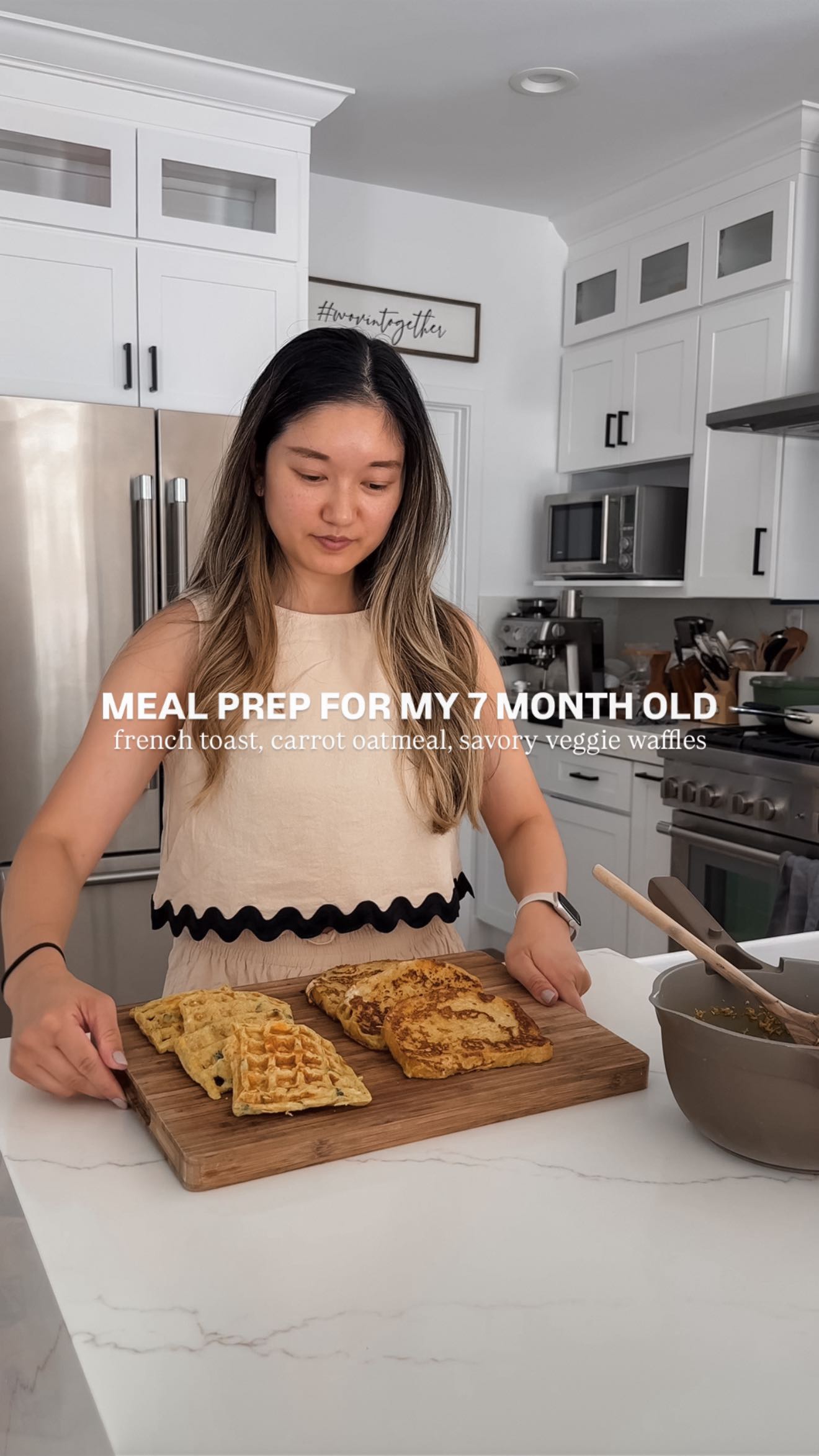 Instagram post by @winniekison for Serenity Kids. Caption reads: [...] waffles and oatmeal! i added in....