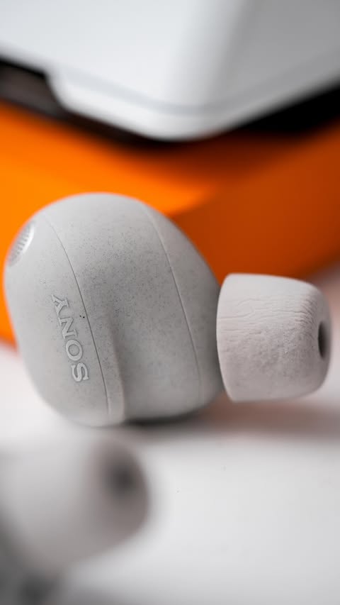 Instagram post by @karlconrad for Sony. Caption reads: [...] with memory foam tips?! Check the NEW....