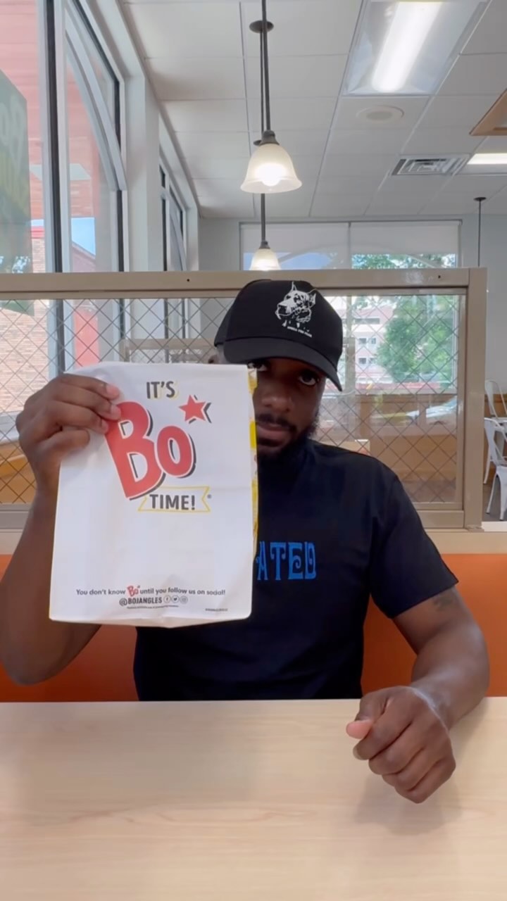 Instagram post by @swaleeats for Bojangles. Caption reads: The sausage Bo-Berry biscuits are now officially....