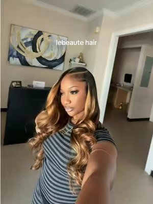 TikTok post by @acherishamoni for Le Beauté. Caption reads: In love 😍😍😍 @Lebeaute hair @Lebeautehairstore....