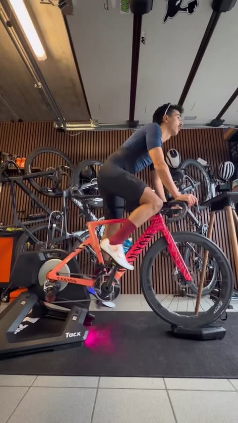 Instagram post by @ironsam95 for Zwift. Caption reads: Perfect combo for a quick @gozwift session #rideon....