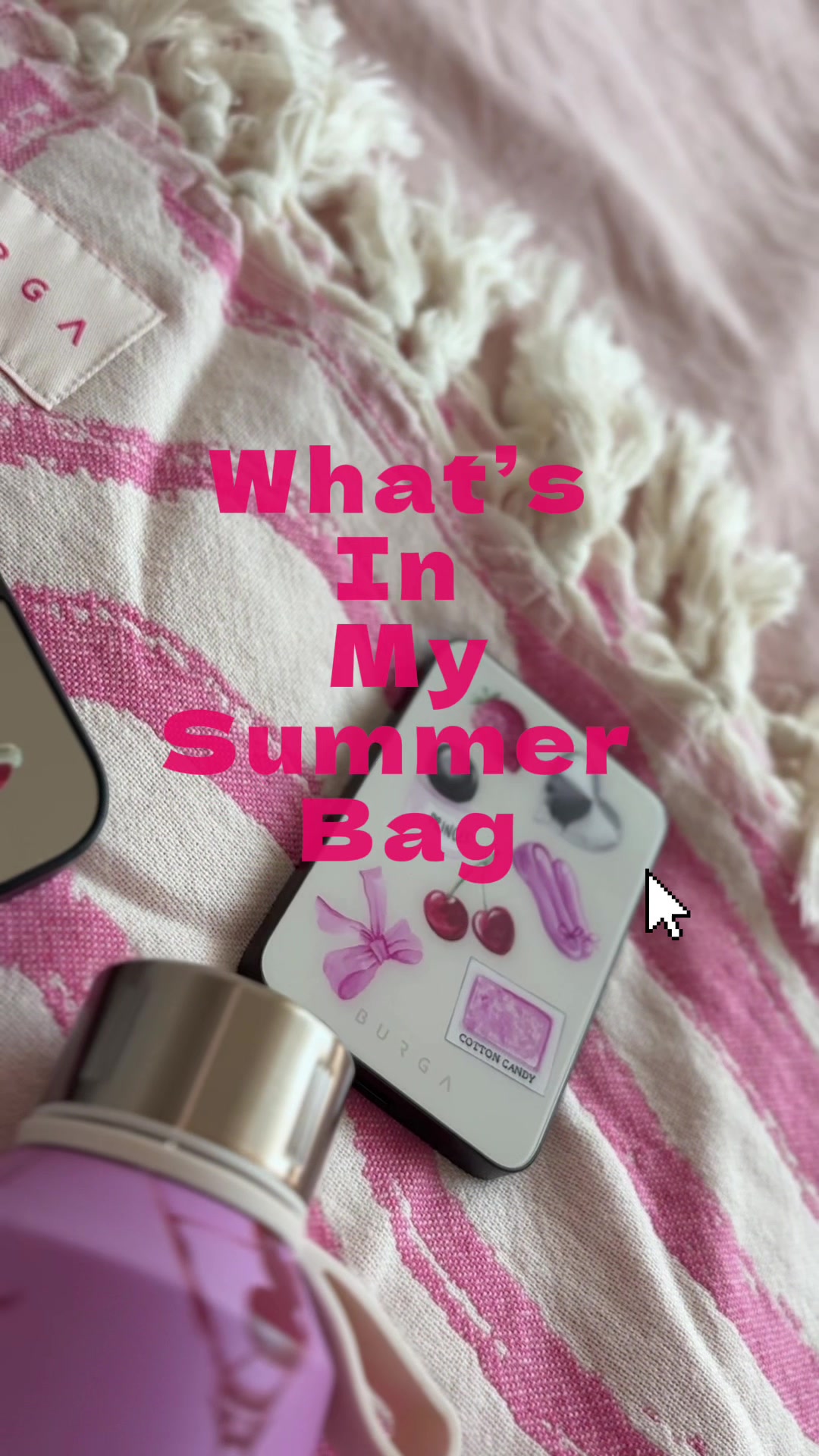 TikTok post by @luna.lams for BURGA. Caption reads: Publiciteit // Zomer essentials? Alleen als ze er....