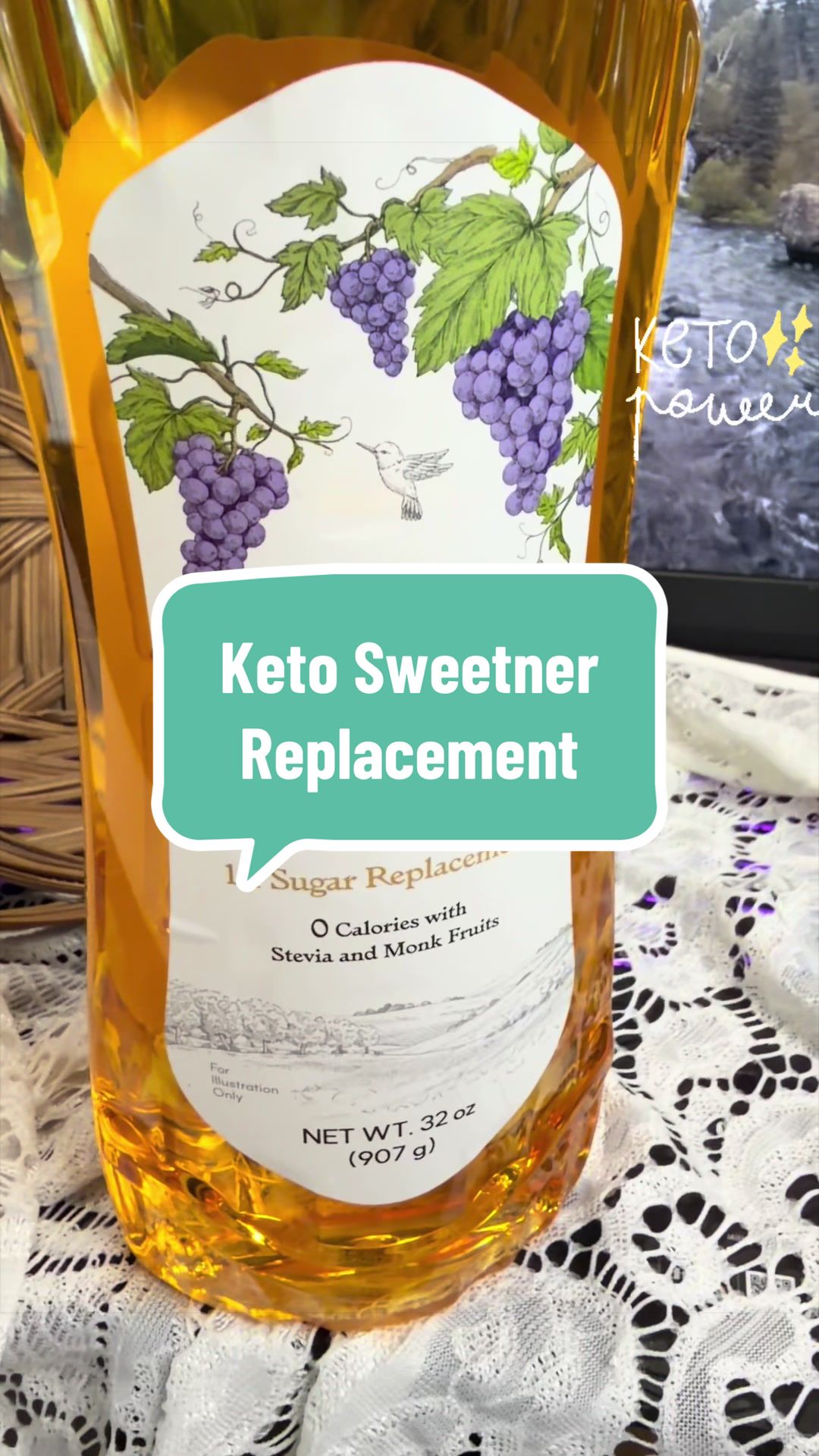 TikTok post by @kimcourt15 for PicketPlay Shop. Caption reads: [...] Sugar Substitute (907g, 32oz). @PicketPlay....
