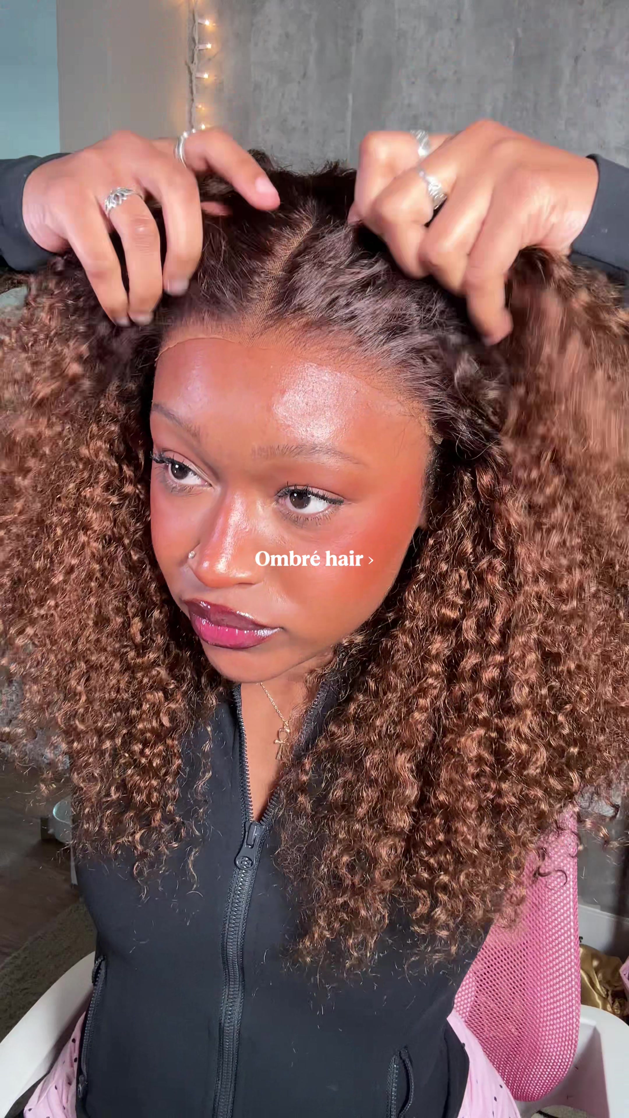 TikTok post by @zakaiyahhh for Bangjazzhair. Caption reads: [...] realize ombré can look this good 😍....