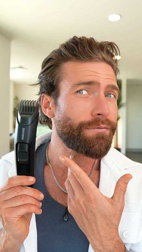 Instagram post by @scottyscheller for MANSCAPED. Caption reads: [...] messing up, I used the new Manscaped Beard....