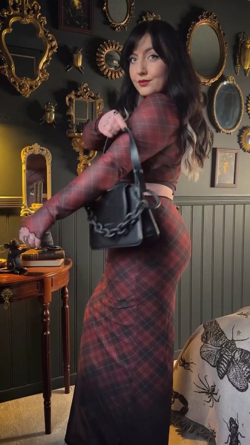 Instagram post by @casaardolino for Damaged Society. Caption reads: Which tartan beauty are you choosing? 1 or 2?....