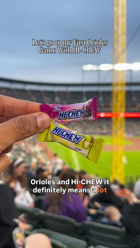 Instagram post by @capturedbykhaliq for HI-CHEW. Caption reads: [...] all locked in on the home team. Go O’s!....