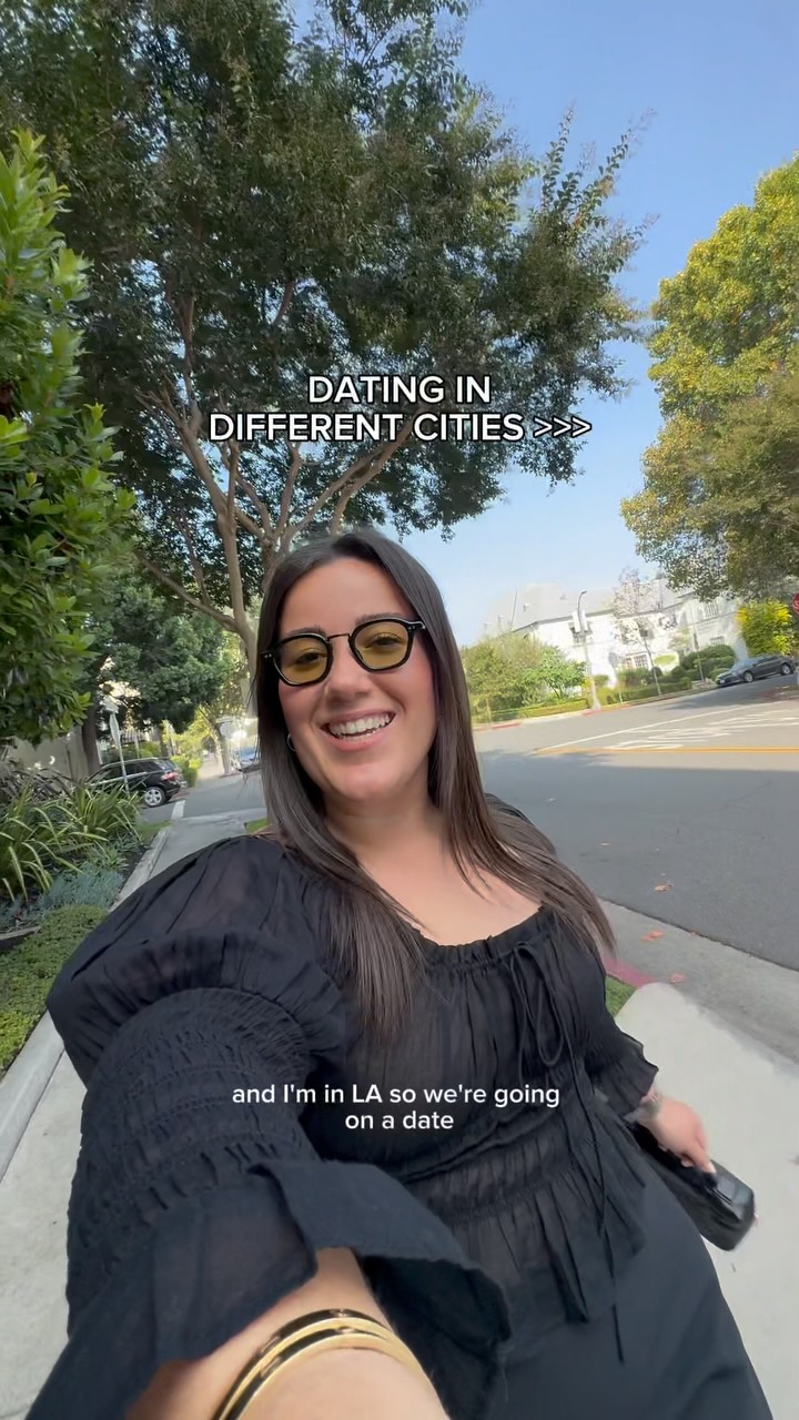 Instagram post by @raquelbenitah for Bumble. Caption reads: Dating in cities other than your own>>> @bumble....