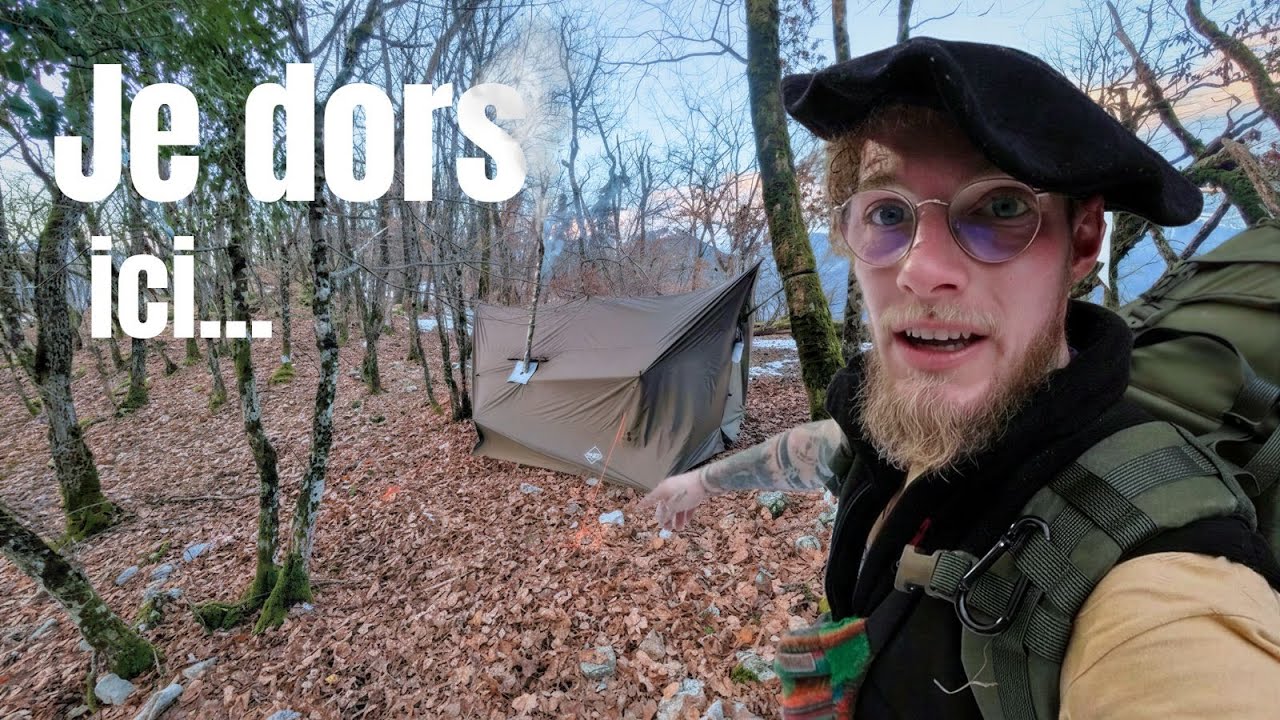 YouTube post by @alexis_brus for EcoFlow. Caption reads: Camping Alone in a Hammock in a Hot Tent | Winter....