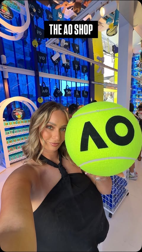Instagram post by @girlaboutmelb for Australian Open. Caption reads: Start your @australianopen journey at the AO Shop!....